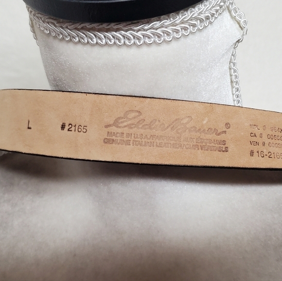 Vintage Eddie Bauer Brown Leather Boho Belt Large main image 6